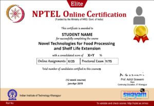 swayam Course sample certificate