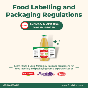 food labelling and packaging regulations of FSSAI online certification training