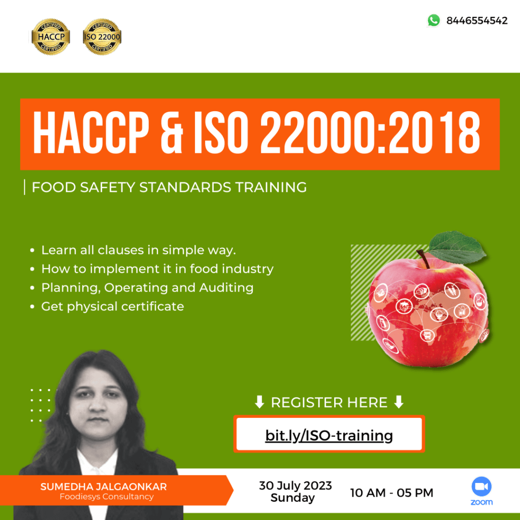 haccp iso 22000 2018 training with certificate