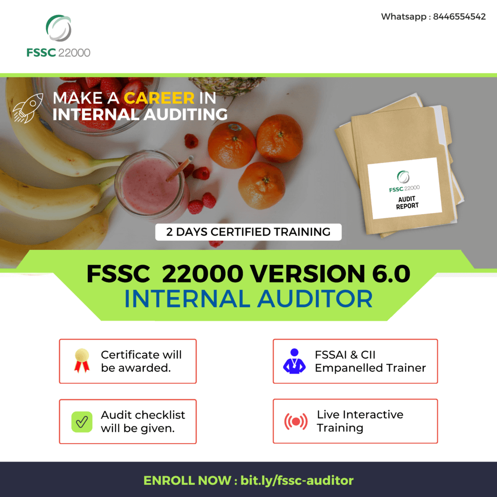 FSSC 22000 Internal Auditor Training is a course that provides individuals with the knowledge and skills needed to conduct internal audits 