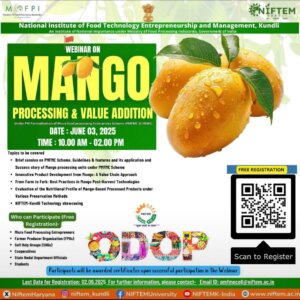 NIFTEM-K, mango processing, value addition, webinar