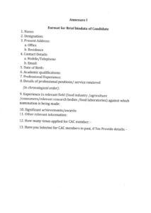 fssai, cac, nomination, apply, 